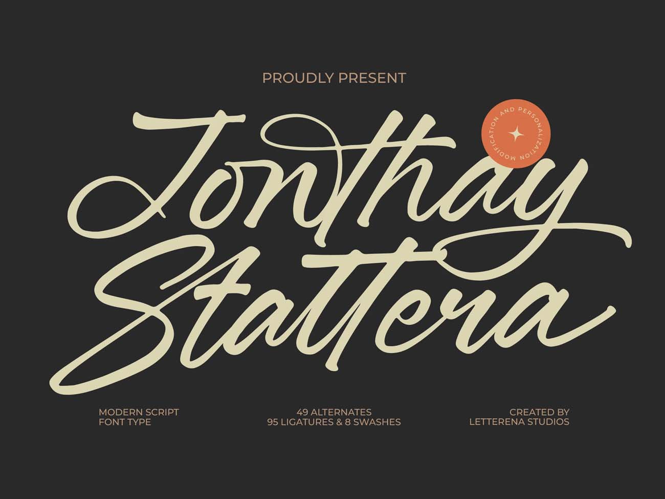 Phông chữ ký TH Jonathan Stattera Việt hóa dành cho thiết kế thiệp cưới